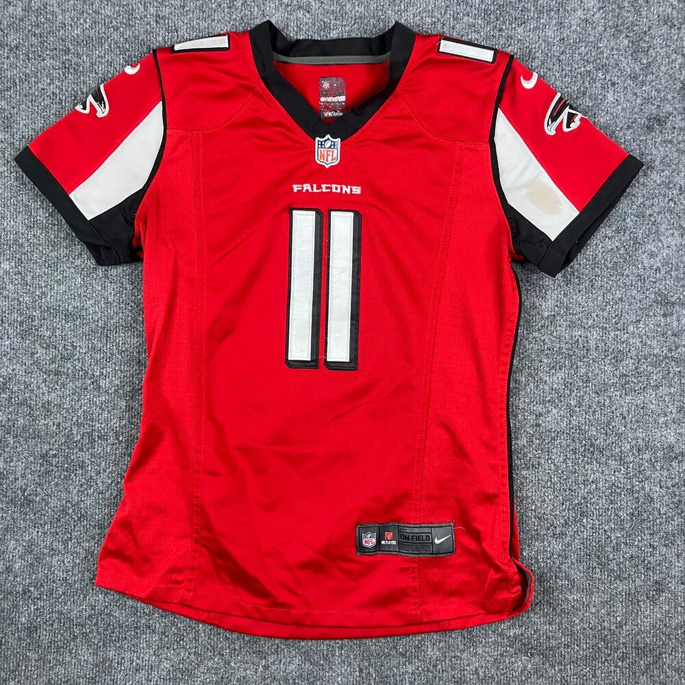 Nike Falcons Jersey Womens Size M Red #11 NFL On Field Game Mesh Football Shirt